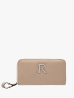 Beige women’s wallet with silver details