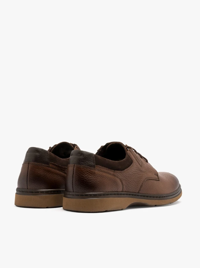 Brauner Herrenhalbschuh mit Gummieinsatz im Schaft