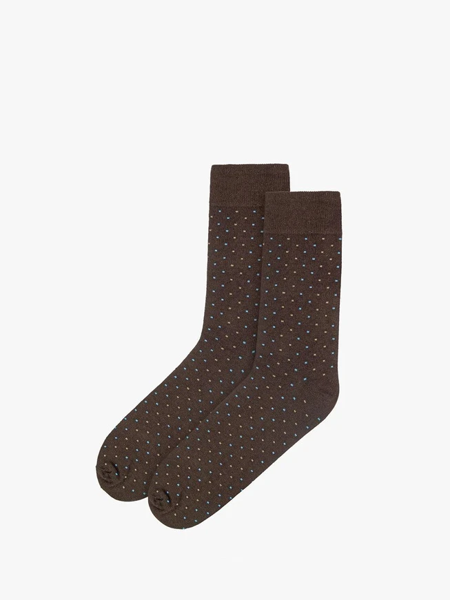 Braune gepunktete Herrensocken