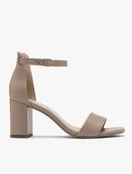 Beigefarbene Stiletto-Sandalen