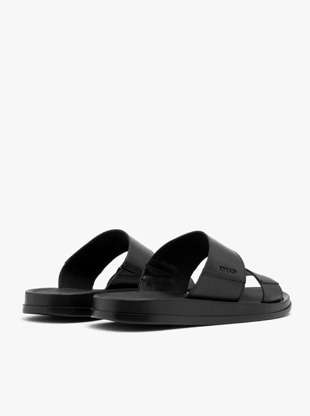 Schwarze Herren-Flip-Flops mit geprägtem Logo