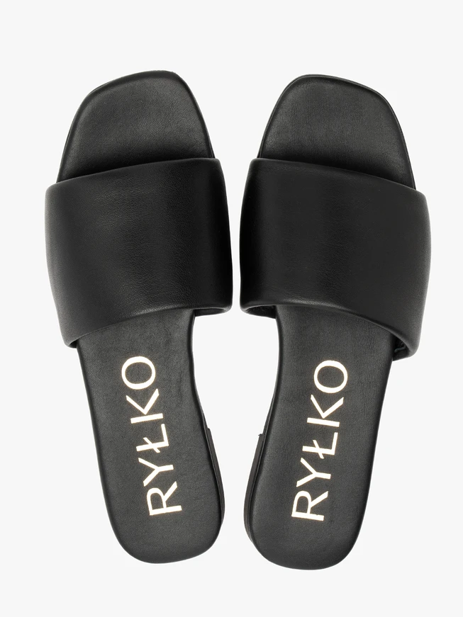 Schwarze Damen-Flip-Flops mit flacher Sohle
