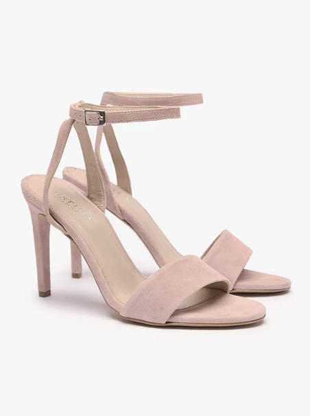 Powder pink high stiletto sandals