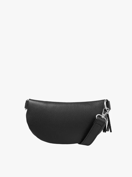 Schwarze Nierentasche mit Quaste