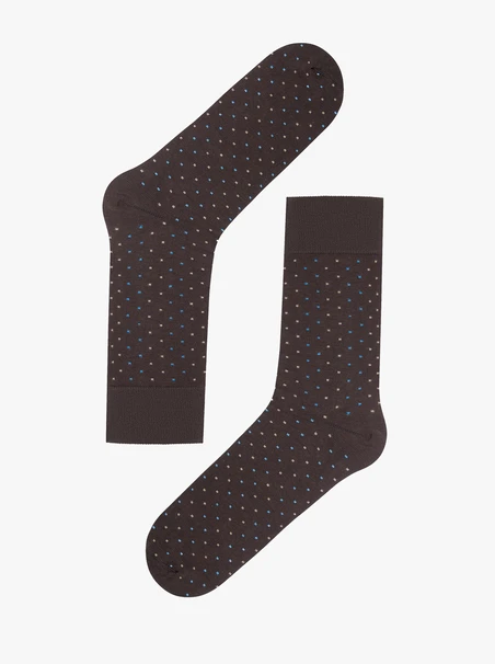 Brown men’s socks with dots