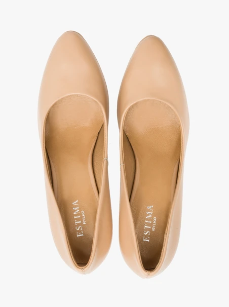 Beigefarbene Stiletto-Pumps