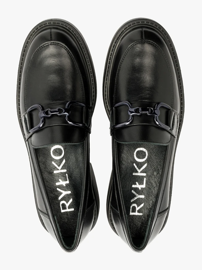 Black loafers with lightweight sole