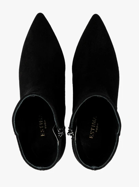 Schwarze Damenstiefel mit klobigem Stilettoabsatz