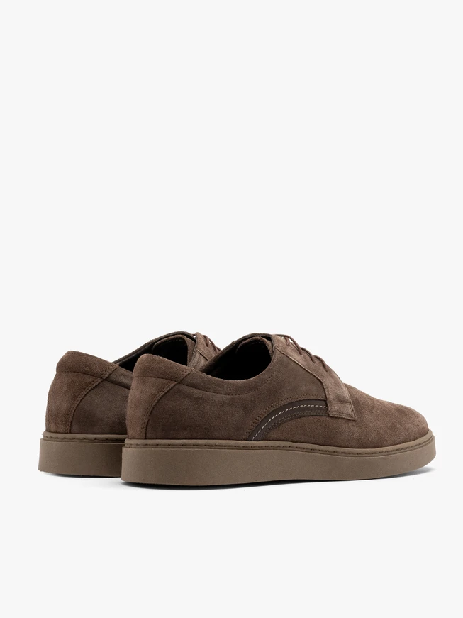 Braune Velours-Halbschuhe für Männer