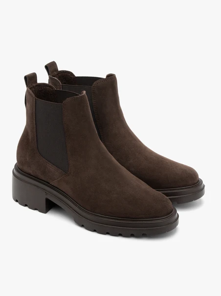 Braune Velours-Damenpantoffeln