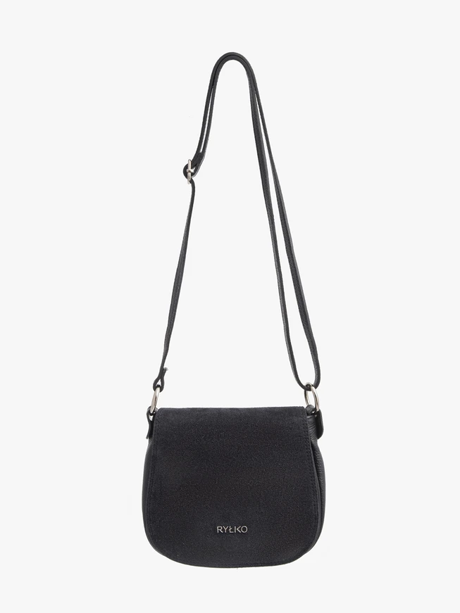Schwarze Posttasche mit Klappe