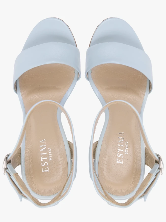 Blaue hohe Stiletto-Sandalen