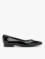 Schwarz lackierte Ballerinas mit runder Zehe
