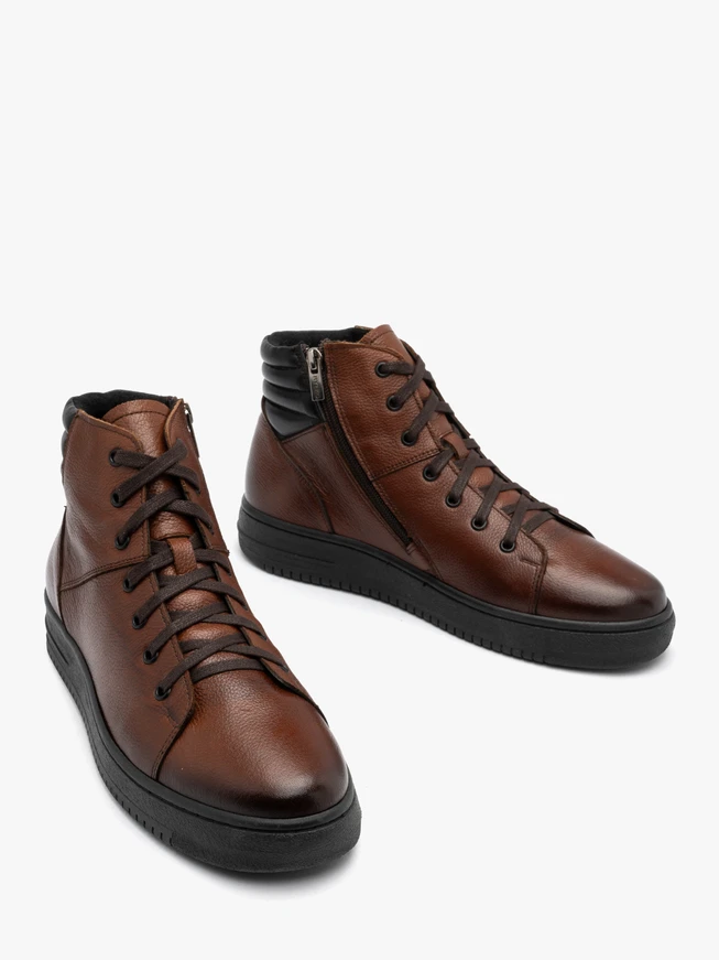 Brown men’s boots with chunky black sole