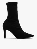 Black stretch ankle boots with stiletto heel