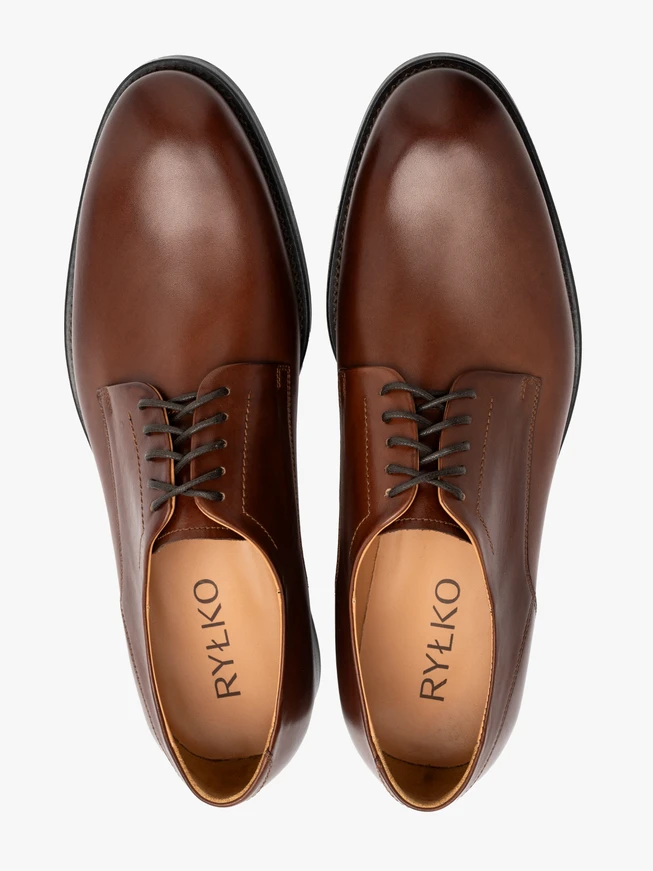 Brown men’s shoes with leather sole