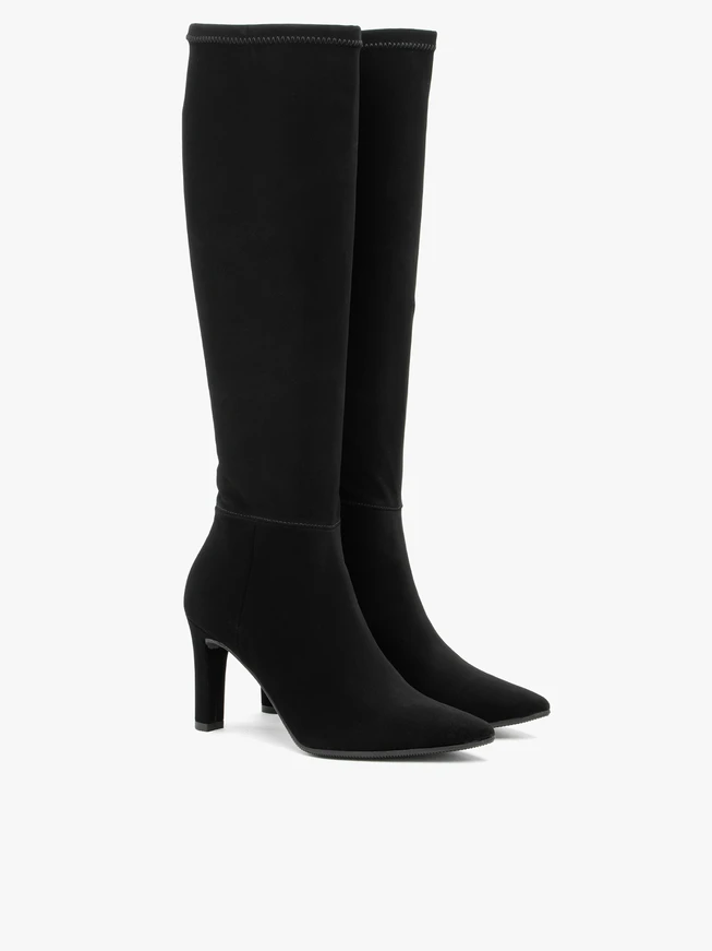 Flexible Stiefel mit breitem Stiletto-Schaft