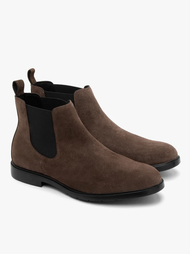 Herren-Pantoffeln aus Velours mit leichtem, flachem Boden