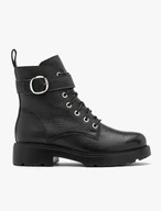 Black women’s boots with decorative buckle
