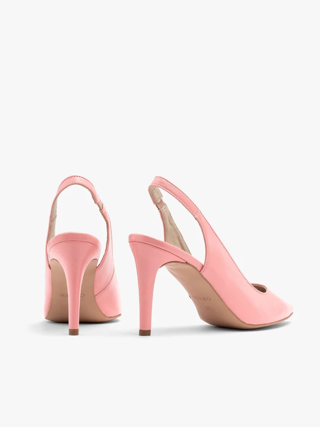 Pink women’s pumps with heel strap