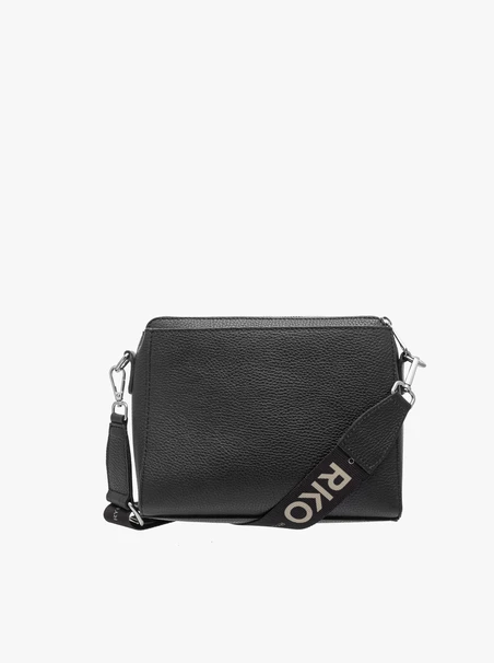 Schwarze Handtasche für Frauen mit dekorativem Riemen