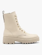Cream women’s boots with chunky sole