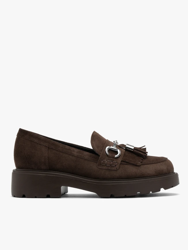 Brown loafers with tassels