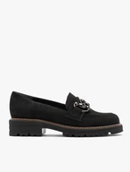 Black nubuck loafers with ornament
