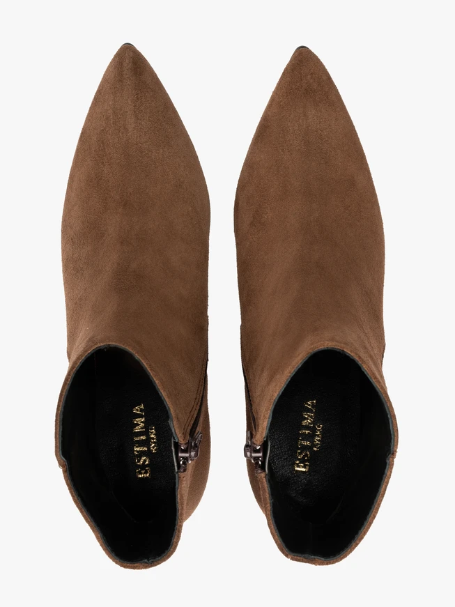 Braune Damenstiefel mit klobigem Stilettoabsatz