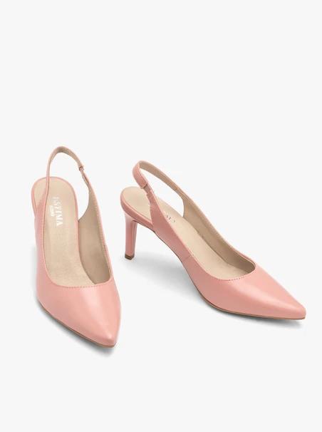 Różowe czółenka typu slingback