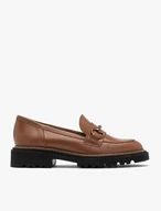 Women’s brown loafers with ornament