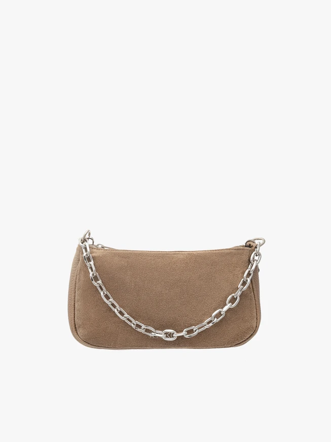 Beige Handtasche mit dekorativer Kette