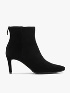 Black suede stiletto ankle boots
