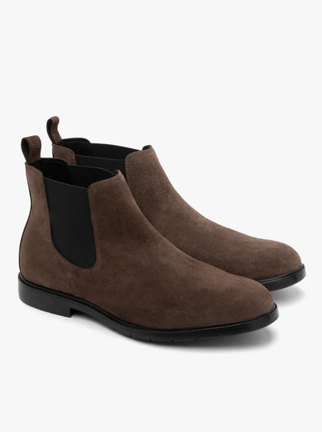 Herren-Pantoffeln aus Velours mit leichtem, flachem Boden