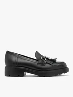 Black loafers with tassels