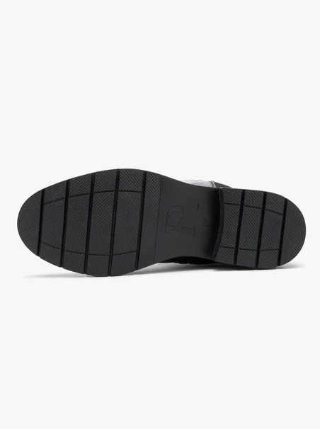 Schwarze Stiefel mit flexiblem, schmalem Schaft