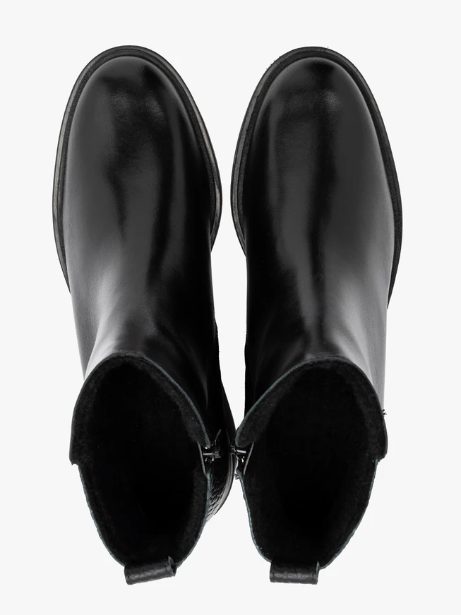 Schwarze Damenstiefel mit Reißverschluss