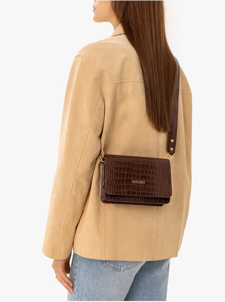 Brown animal-print handbag