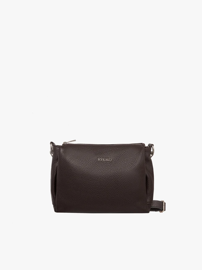 Dunkelbraune Posttasche mit verstellbarem Riemen