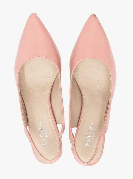 Różowe czółenka typu slingback