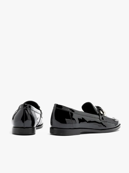 Patent loafers with decorative upper