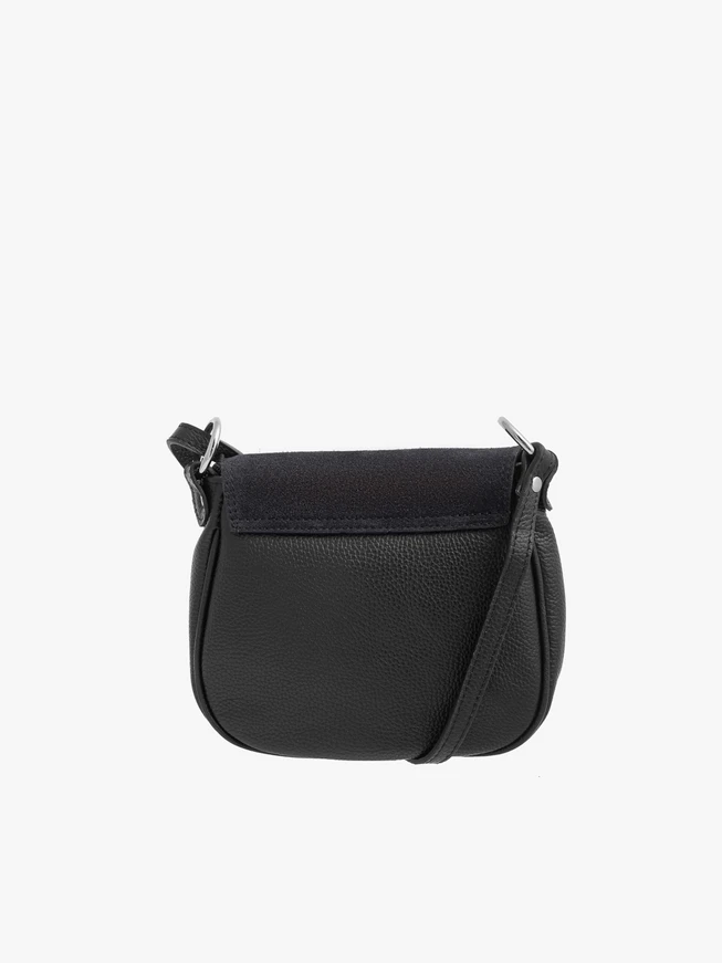 Schwarze Posttasche mit Klappe