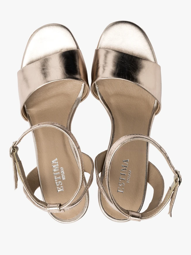 Goldfarbene Stiletto-Sandalen