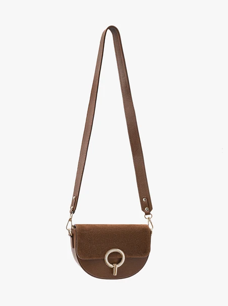 Small ginger handbag with gold details