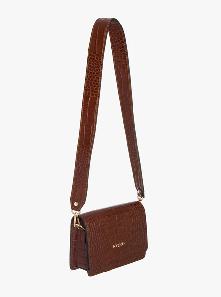 Brown animal-print handbag