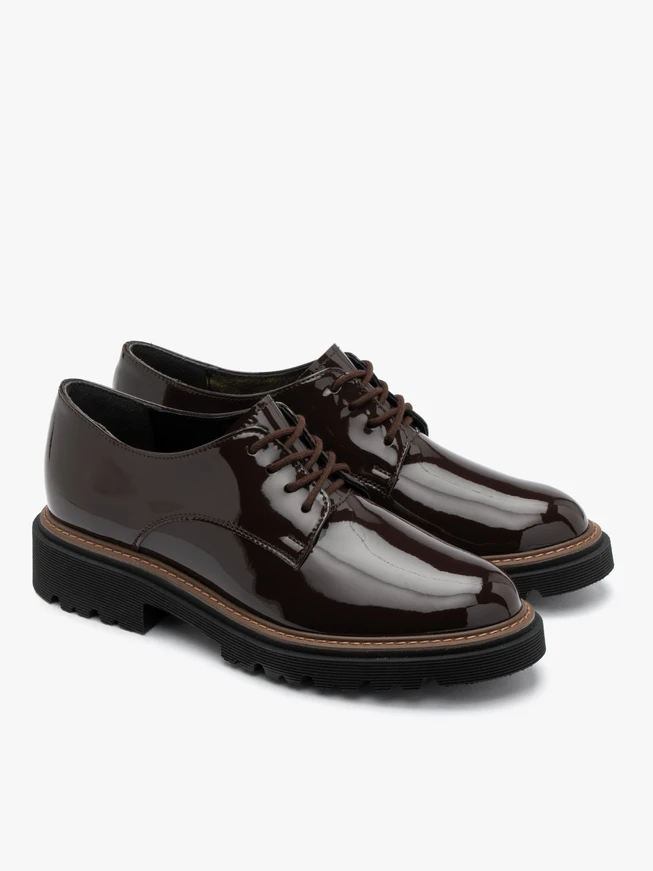 Dark brown patent women’s shoes