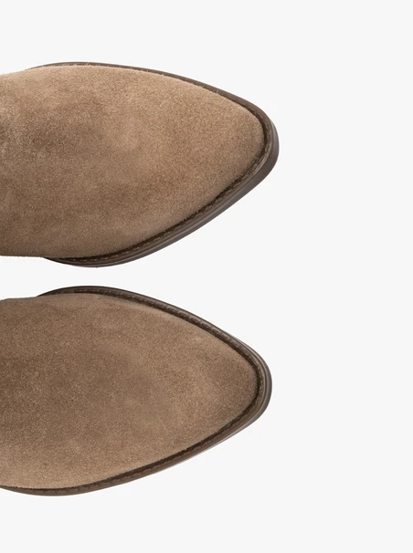 Cowboystiefel aus Velours mit dekorativer Stickerei