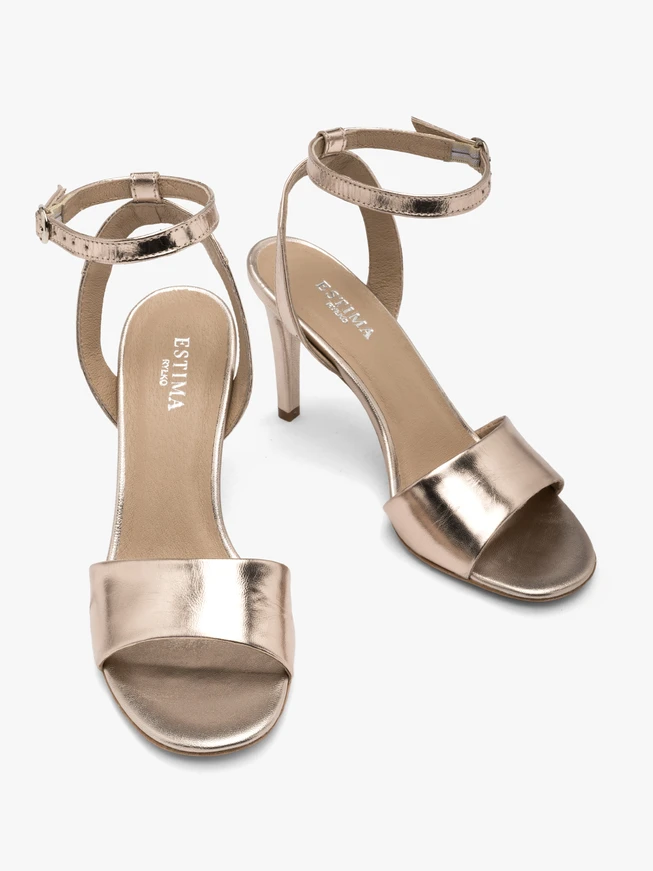 Goldfarbene Stiletto-Sandalen