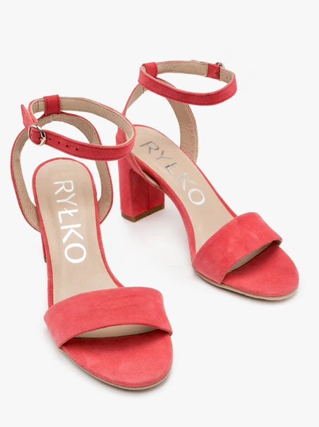 Pink heeled sandals