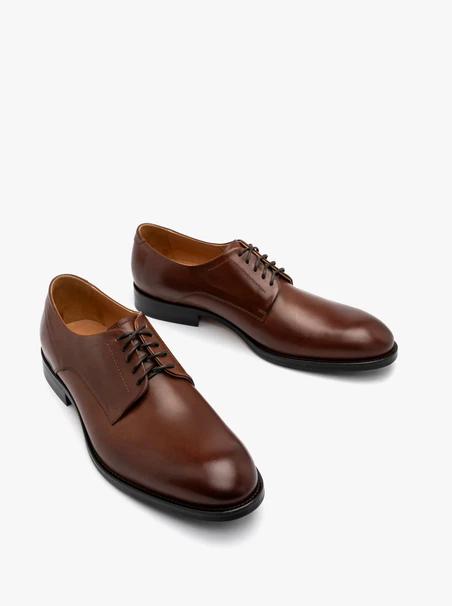 Brown men’s shoes with leather sole